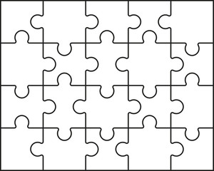 Puzzle template on white background. Vector