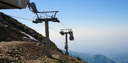 Looking over the Kazakh plains from a vantage point close to the Medeu-Chimbulak Cable Car