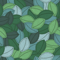 Beautiful spring leaves seamless pattern