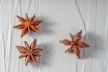 Star anise on a texture background