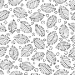Leaves coloring book pages. Hand drawn artwork.
