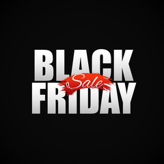 Black Friday. Sales Banner. Vector illustration. Black tag, round banner