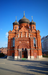 Dramatic Russian temple architecture background