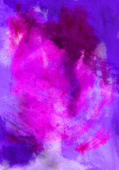 Colorful vibrant textured artistic background. Abstract hand painted on paper watercolor texture. Decorative chaotic texture for scrapbook pages design. Handmade overlay backdrop