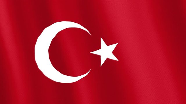 Flag of Turkey -  4K high resolution flag of Republic of Turkey, evolving in the wind. Full HD footage. 
