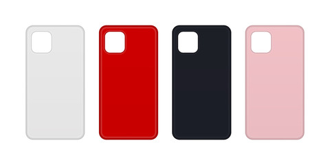 Set of phone cases. Vector mockup. EPS 10