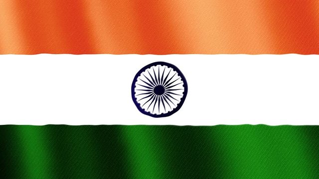 Flag of India - Republic of India 4K high resolution flag, evolving in the wind. Full HD footage