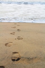 footprints on the beach