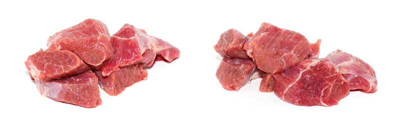 raw meat isolated on white