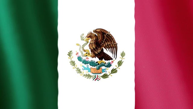 Flag of Mexico - United Mexican States (UMS) 4K high resolution flag, evolving in the wind. Full HD footage.