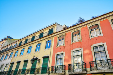 Tipical colorful building in Lisbon, Portugal