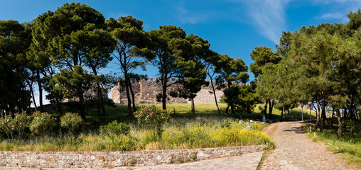 Mytilene castle at the north aegean island of Lesvos, Greece