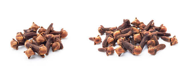 Spice cloves on white background