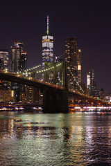 Fototapeta na wymiar Night Brooklyn Bridge New York