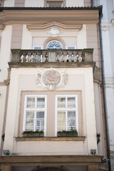 facade of an old building with windows