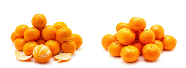 tangerine or mandarin fruit isolated on white background