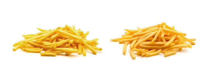 potato fry on white isolated background