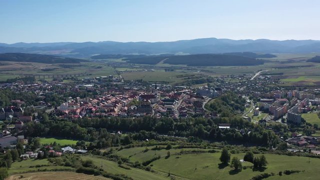 Aerial view of historical town Levoca in Slovakia