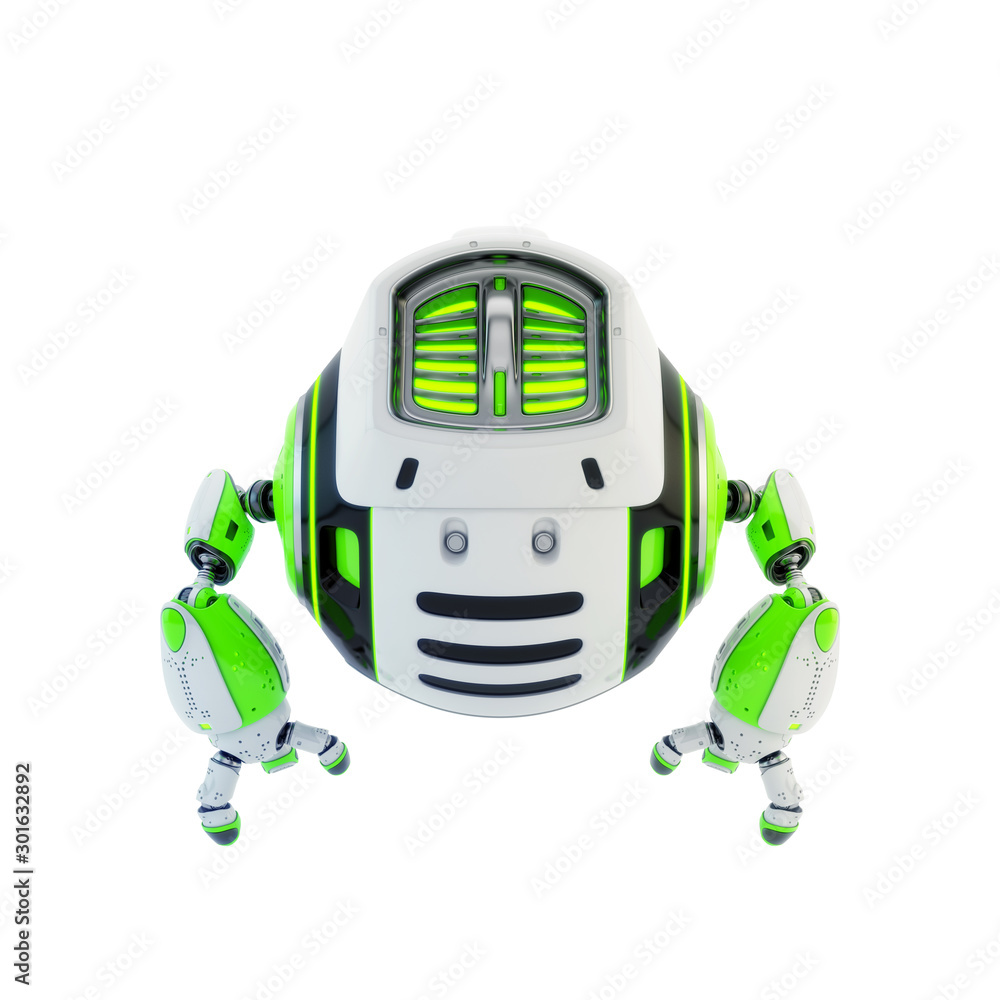 Aufkleber aerial drone character with functional arms, 3d rendering