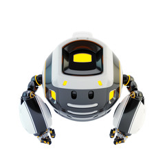 Naklejka premium Aerial drone character with functional arms, 3d rendering