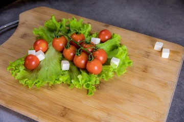 Healthy vegetable salad ingredients layout 