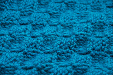 knitted blue fabric background texture