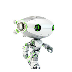 Smart robotic toy with oval head, 3d rendering