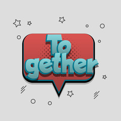 Comic text speech bubble pop art design