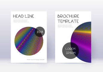 Trendy cover design template set. Rainbow abstract