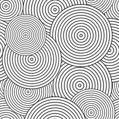 Seamless pattern. White circles with a black outline. Vector drawing. Background. Texture.