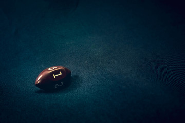 6 sided football shaped die for a game