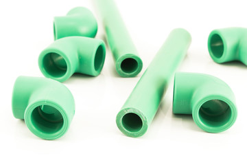 Plastic Water Pipes Isolated on White