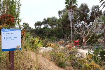 Los Angeles, detail view of Kenneth Hahn State Recreation Area. Is a State Park unit of California in the Baldwin Hills Mountains of Los Angeles