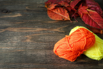毛糸と紅葉