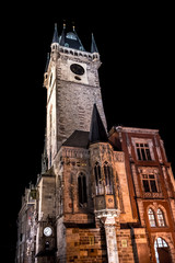 Old Town Square with Clock Tower And Astronomic Clock In Prague In The Czech Republic