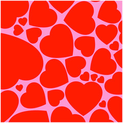 Heart Red and Pink Background