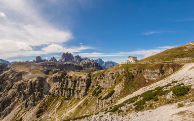 Rifugio Auronzo, natural park Tre Cimе (Drei Zinnen). Sexten Dolomites, Italy