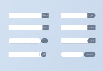 Search ui. Set Search bar vector element design, set of search boxes ui template isolated on gray background. Search Address and navigation bar icon. vector illustration