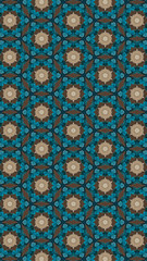 Abstract geometric flower design. Repeated seamless pattern for textile, wallpaper, wrapping paper, prints, surface design, inlay, parquet, web background or another accent etc
