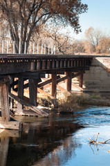 Railroad bridge over the Cache La Poudre river