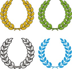 Laurel wreath set. Symbol of triumph
