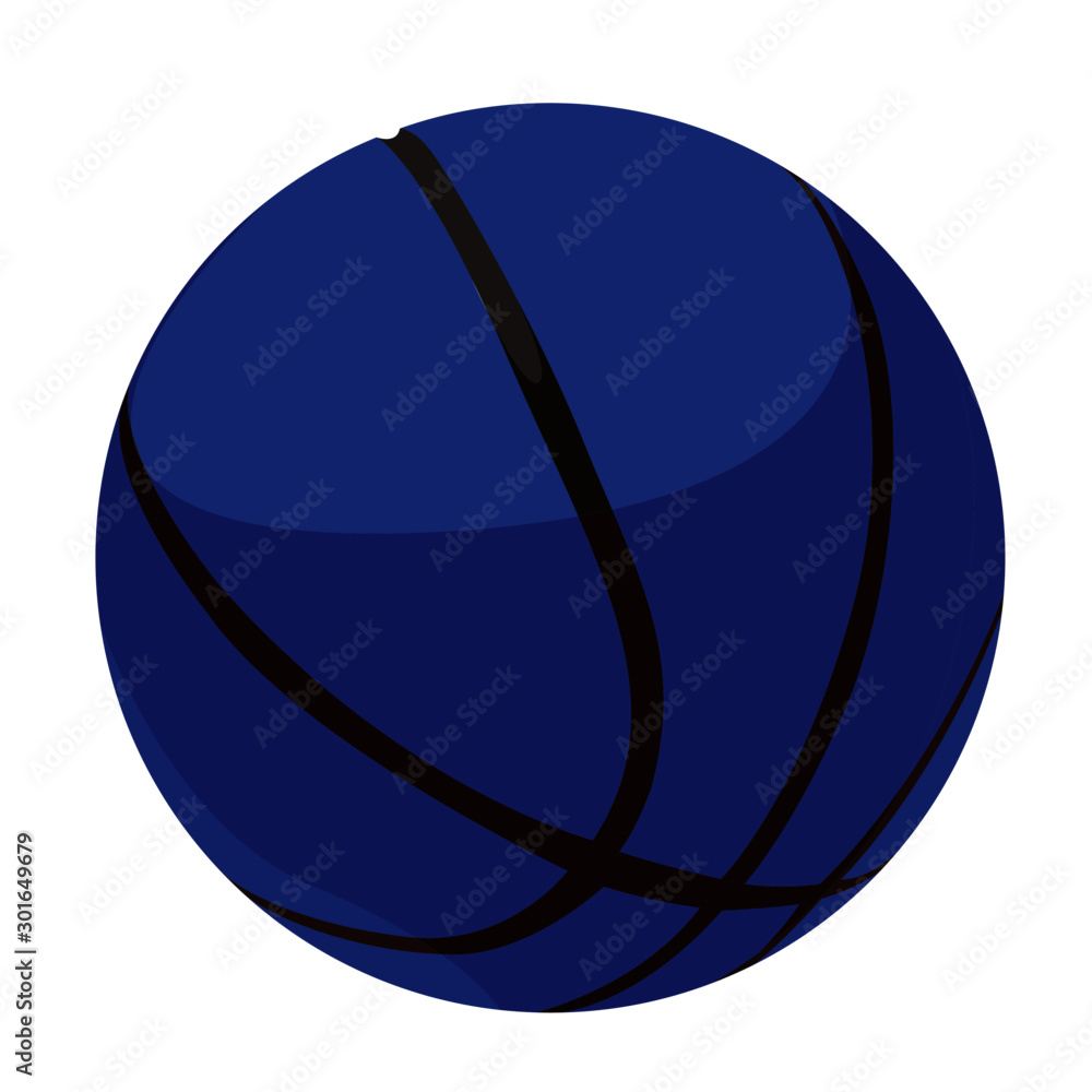 Wall mural Basketball ball blue realistic vector illustration isolated