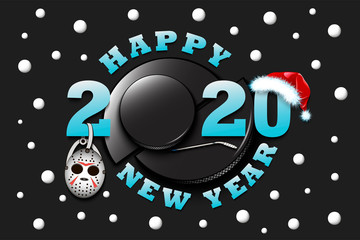 Happy new year 2020 and hockey puck