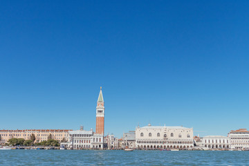 san marco square in venice seen from the sea