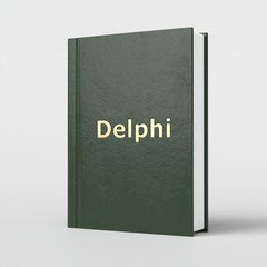 Delphi language. Computer science education book. Programming tutorial. Coding concept. Development. Delphi book 3d render.