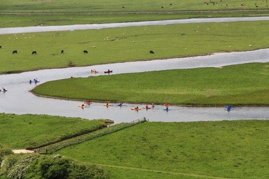 canoeists on cuckmere river