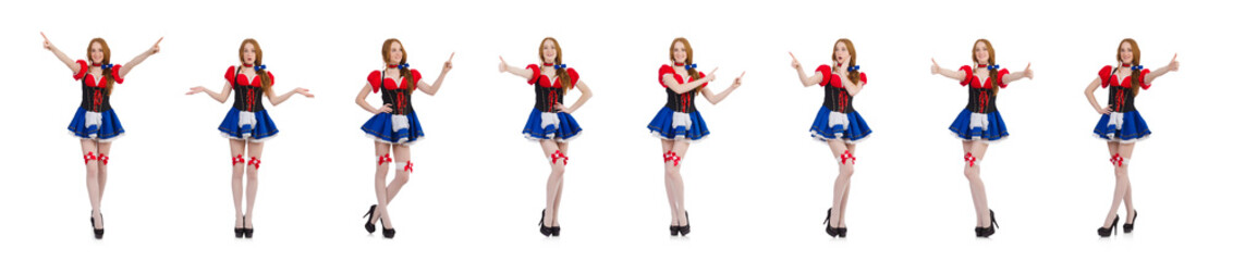 Woman waitress in octoberfest concept