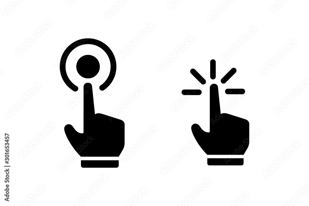 Poster hand cursor click icon symbol vector