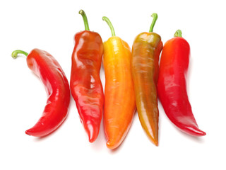 Fresh red pepper on white background