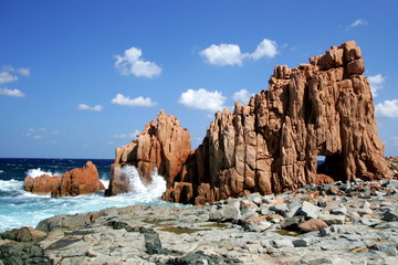 Fototapeta premium View of Red Rocks, red cliffs called 